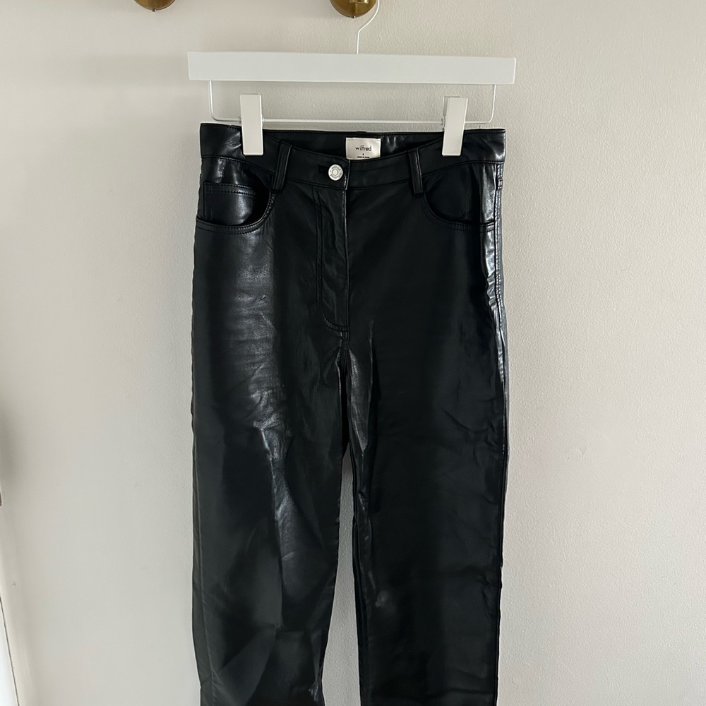 Aritzia Melina Black Leather Pants